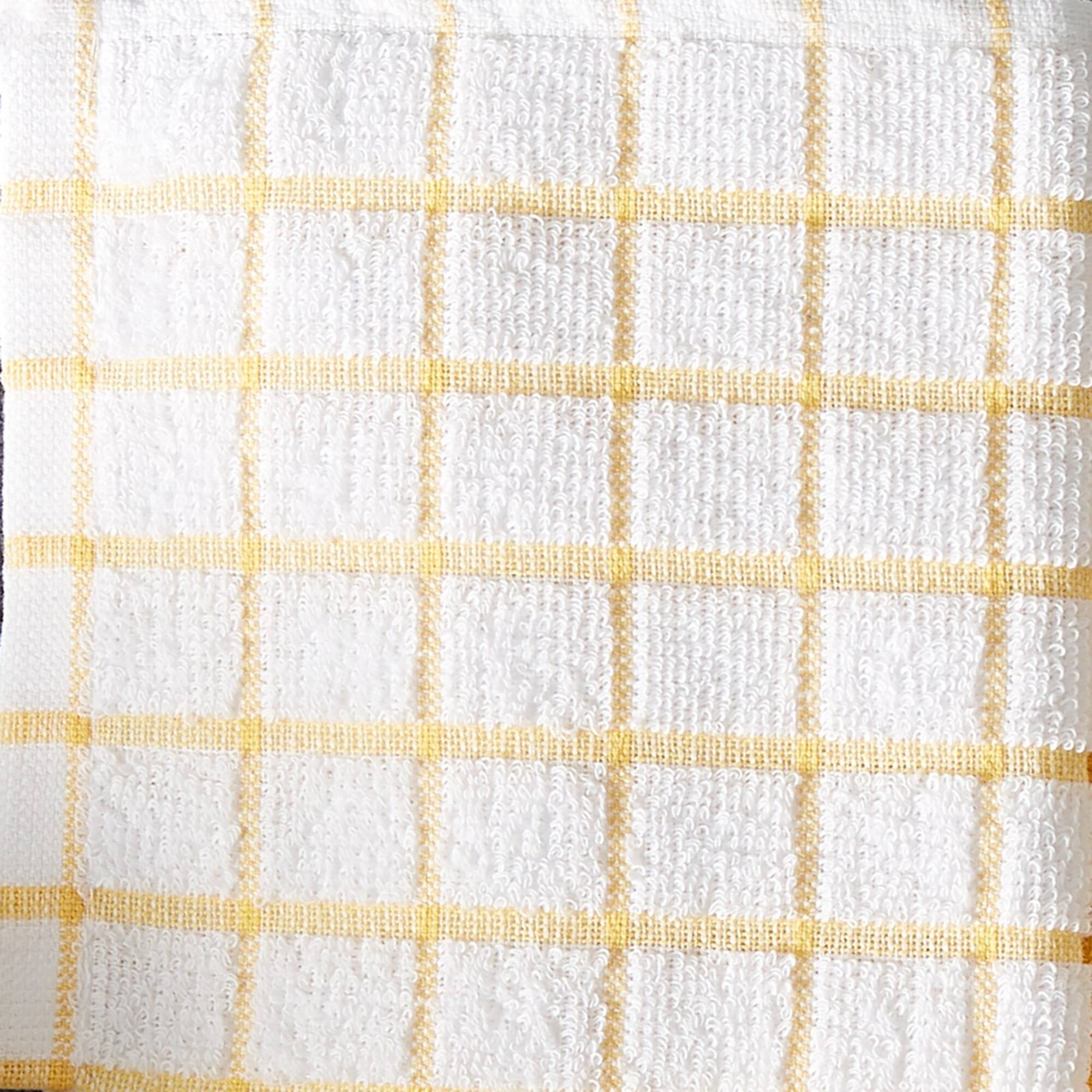 DII® Yellow Combo Windowpane Dishcloths, 6ct.